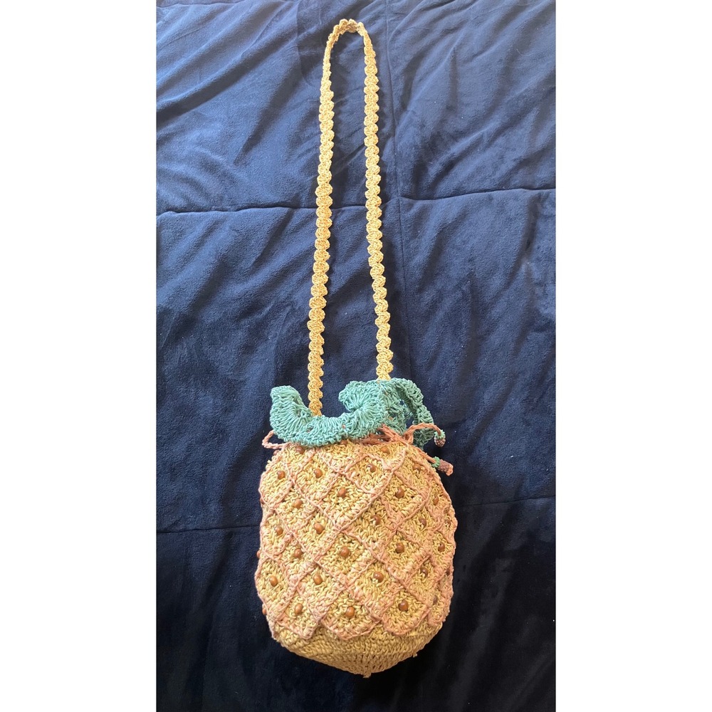 Cappelli Straworld Pineapple Crossbody Bag Womens OS Yellow Woven Beaded Novelty